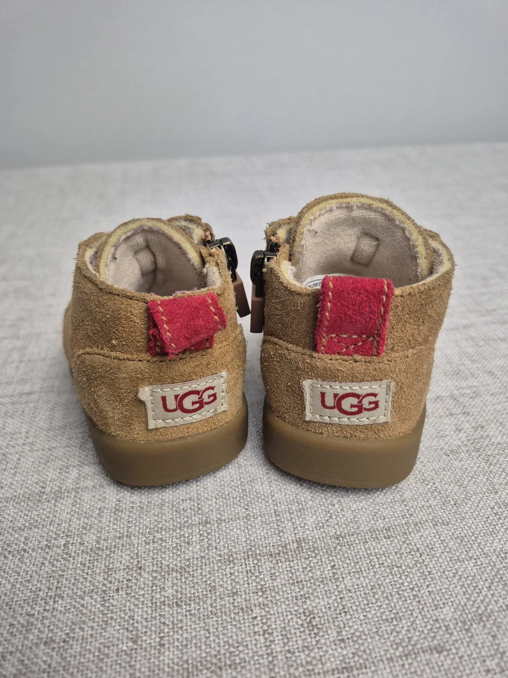 UGG Neumel II Chestnut Suede Side Zip Ankle Boots Infant Size 2/3